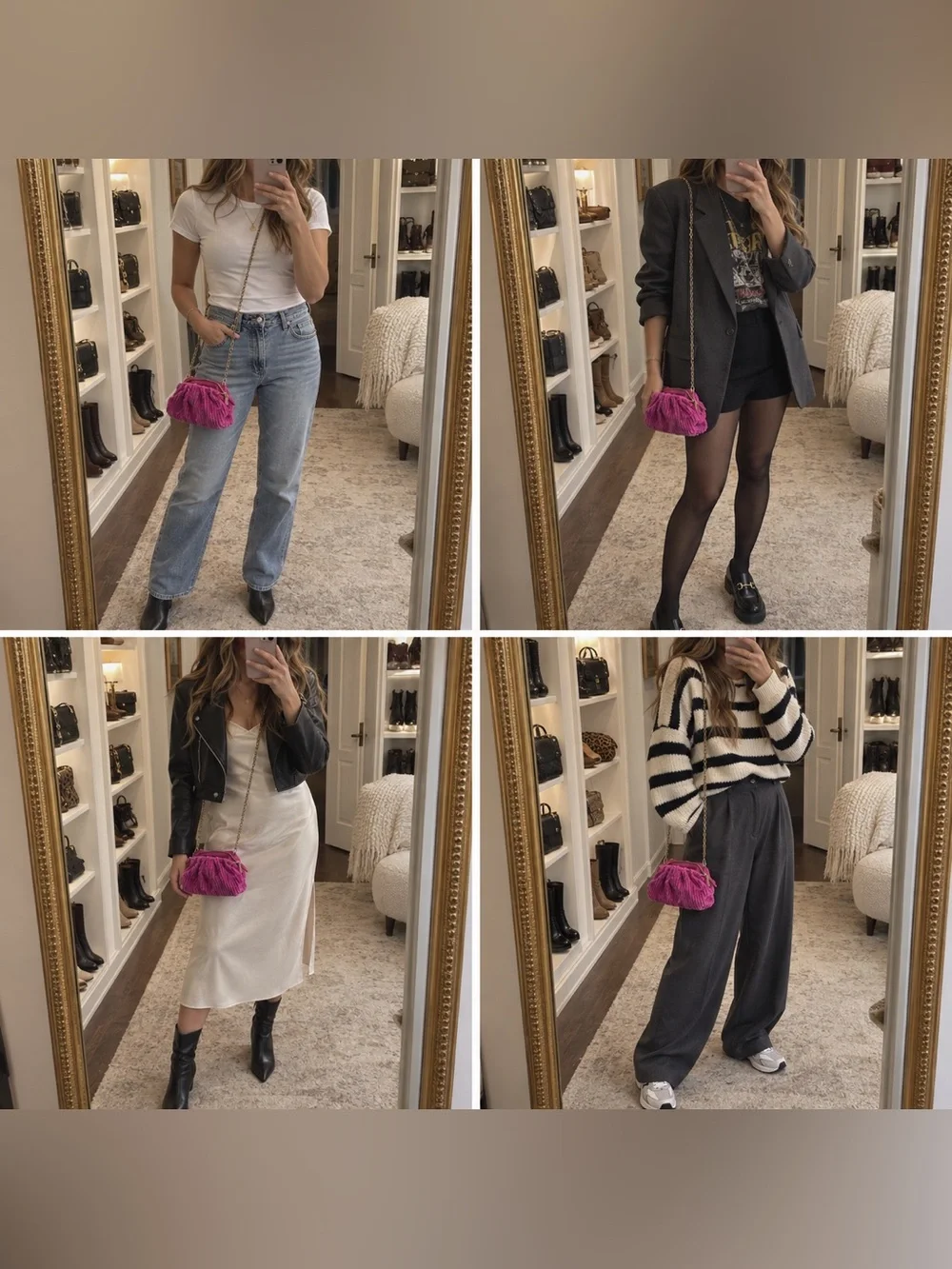 Plush Pink Chain-Handle Shoulder Bag